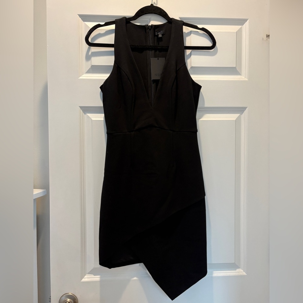 NBD Black Asymmetrical Sleeveless Dress